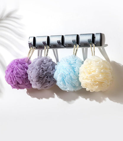 Loofah Sponge, XXL Large Loofah 100g 4 Pack, Bath Sponge Soft Mesh Shower Loofah for Men, Body Scrub, Shower Pouf Bath Accessories, for Body Wash, Soap (Blue Gray)