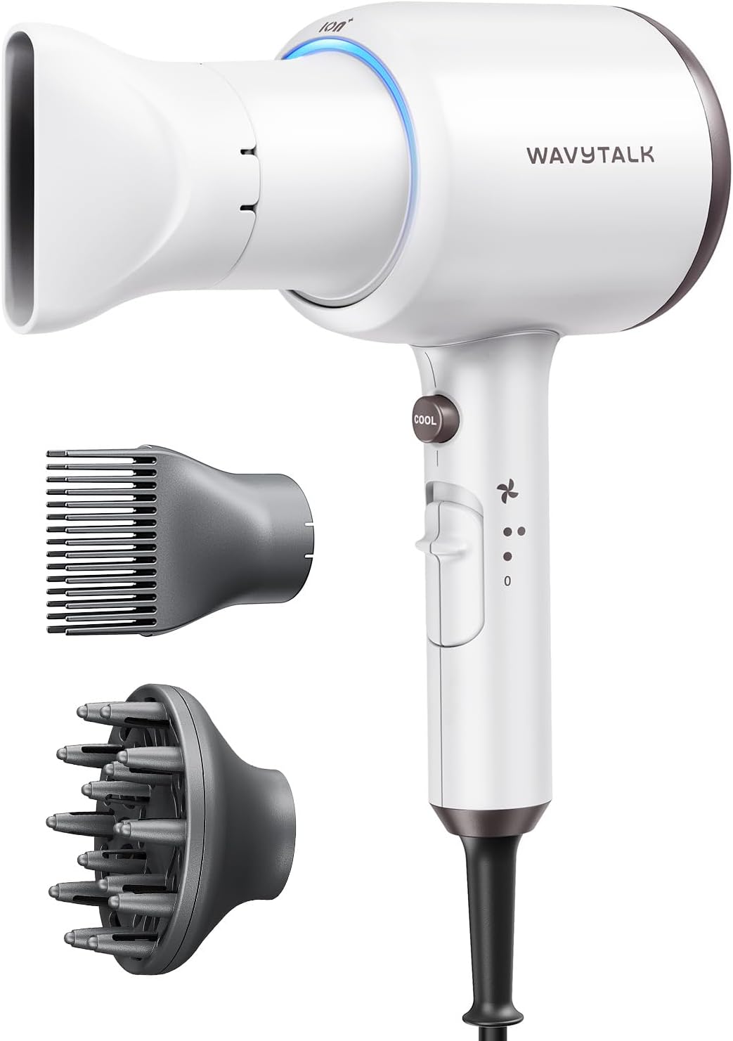 Wavytalk Blown Away Ionic Hair Dryer with Diffuser for Curly Hair