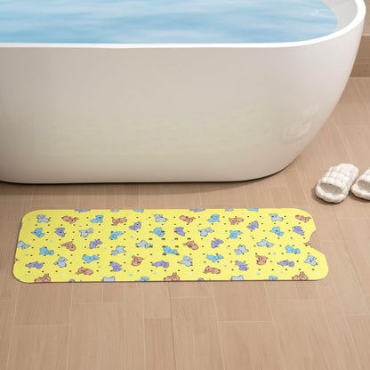 Bath and Shower Safety Mats 40x16 inch, Non Slip with Suction Cups for Bathroom Stall and Tub Floor, Extra Large and Machine Washable, Drain Holes Keep Bathtub Clean, Clear