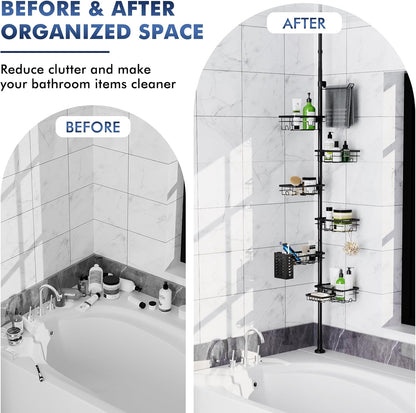Shower Caddy Organizer Tension Pole, Corner Shower Shelves Bathroom Storage
