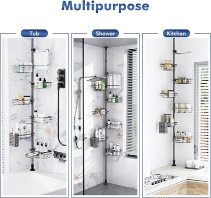 Shower Caddy Organizer Tension Pole, Corner Shower Shelves Bathroom Storage