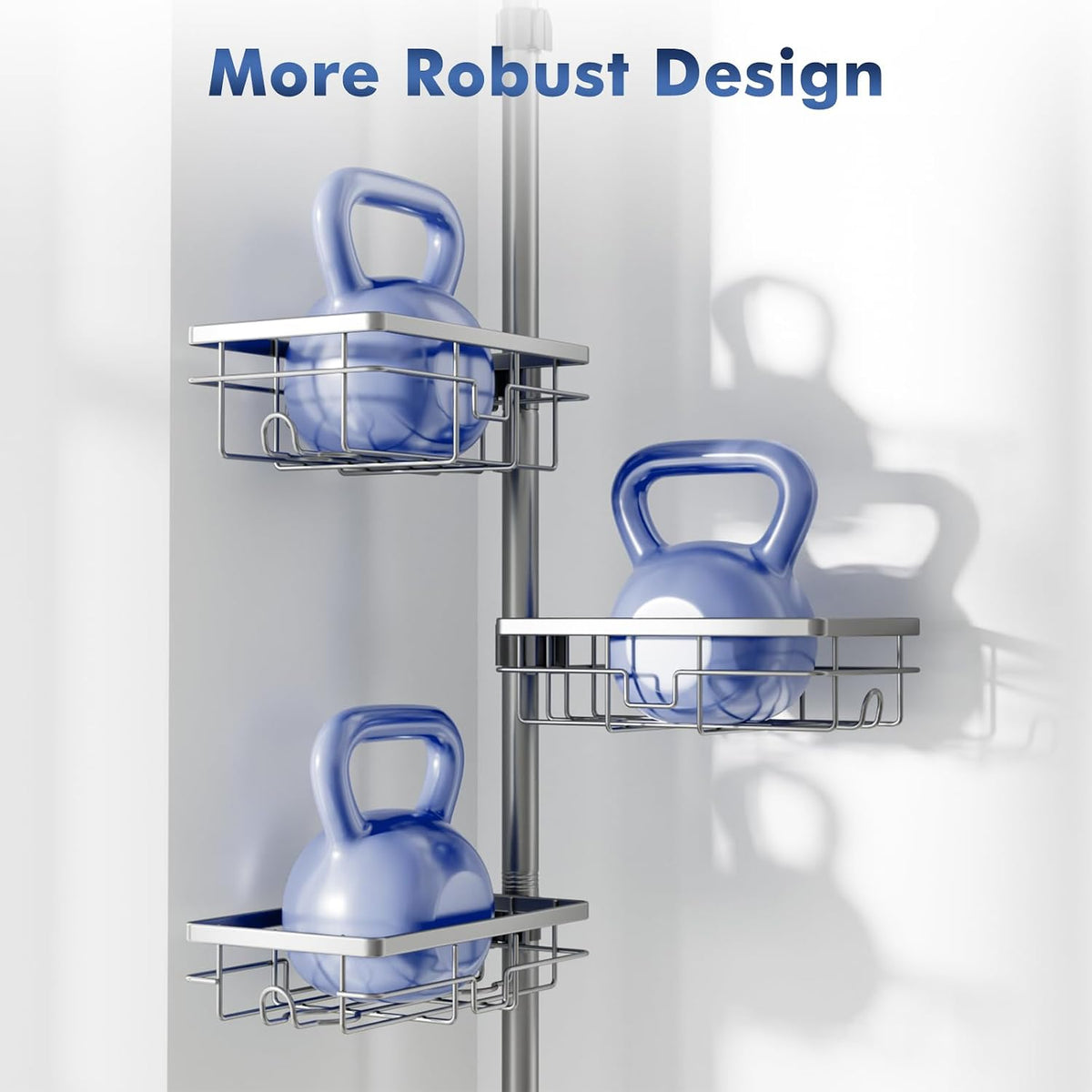 Shower Caddy Organizer Tension Pole, Corner Shower Shelves Bathroom Storage