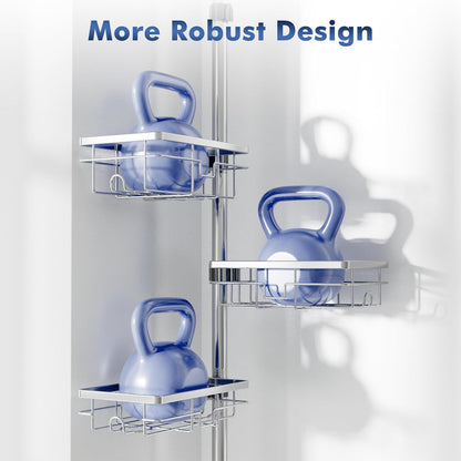 Shower Caddy Organizer Tension Pole, Corner Shower Shelves Bathroom Storage