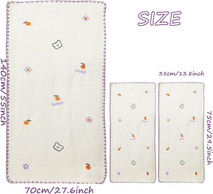 Bath Towels White Star Moon Embroidery Patterns Towels of 3 Luxury Soft Velvet Bath Towels Set for Bathroom Gym Bath Sheets（1Bath Towel+2 Hand Towels）