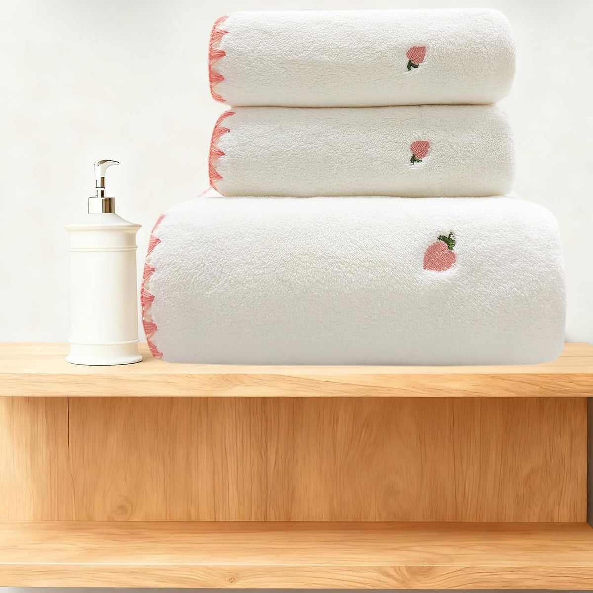 Bath Towels White Star Moon Embroidery Patterns Towels of 3 Luxury Soft Velvet Bath Towels Set for Bathroom Gym Bath Sheets（1Bath Towel+2 Hand Towels）