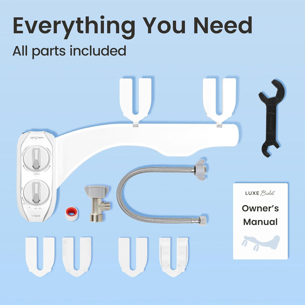 NEO 185 PLUS - Patented Bidet Attachment for Toilet, White