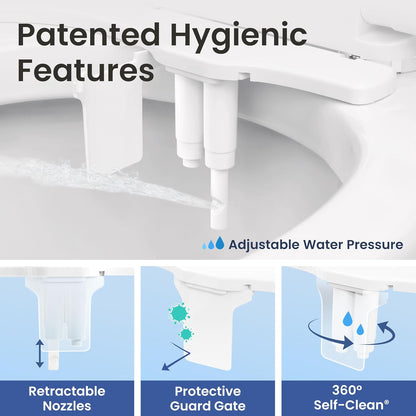 NEO 185 PLUS - Patented Bidet Attachment for Toilet, White