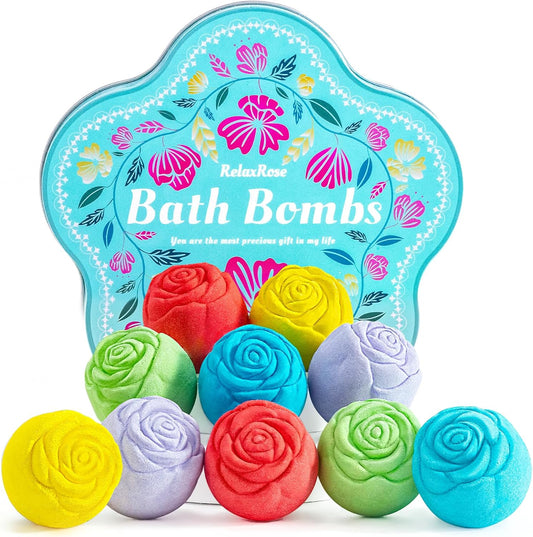 10 Pack Bath Bombs for Women, Mother’s Day Gift for Mom | Handmade Natural Ingredients, 5 Aromatic Scents, Relaxing Self Care Spa Birthday & Summer Gifts for Mom, Wife, and Her