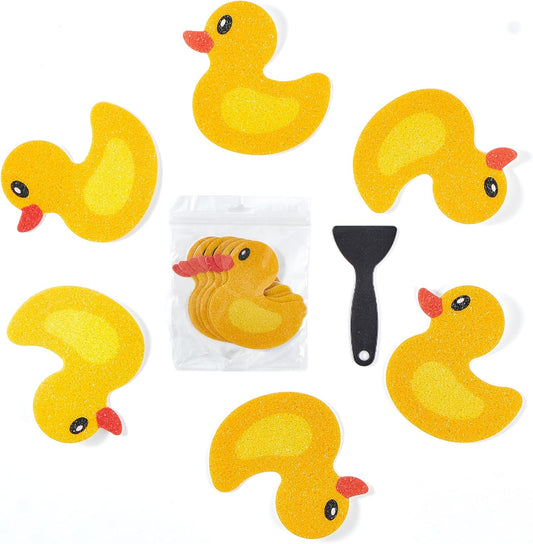 20 PCS Non Slip Bathtub Stickers, Cute Duck Creature Shower Stickers for Kids, Bathtub Non Slip and Adhesive Decals Scraper for Safety Bathroom Tubs, Shower Floor, Stairs