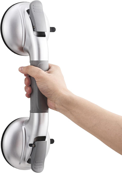 Shower Grab Bars,Suction Shower Handles,Upgraded,330lbs,Silver