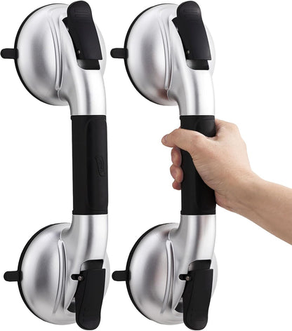 Shower Grab Bars,Suction Shower Handles,Upgraded,330lbs,Silver
