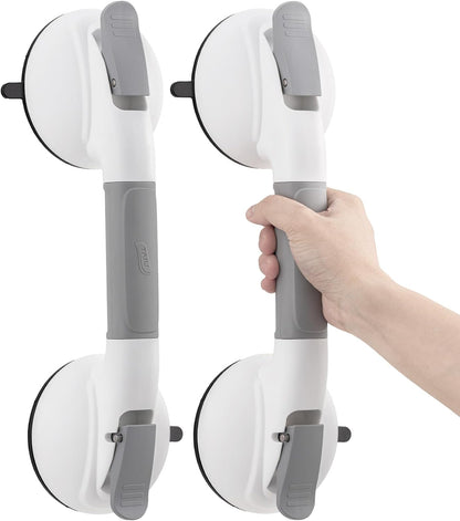 Shower Grab Bars,Suction Shower Handles,Upgraded,330lbs,Silver
