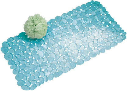 Pebblz Non-Slip Suction Bath Mat, Green, 26" x 13.5" | For Shower and Bathtub