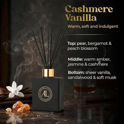 Black Reed Diffusers for Home | Premium Fragrance Diffuser | Reed Diffuser Sticks in Oil Set with Cashmere Vanilla Scent | Smell Good Stuff | Long-Lasting Oil for Bathroom & Office (5 oz)