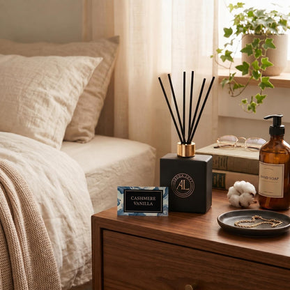 Black Reed Diffusers for Home | Premium Fragrance Diffuser | Reed Diffuser Sticks in Oil Set with Cashmere Vanilla Scent | Smell Good Stuff | Long-Lasting Oil for Bathroom & Office (5 oz)