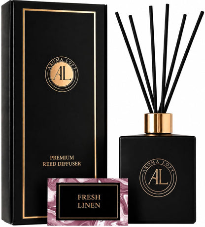 Black Reed Diffusers for Home | Premium Fragrance Diffuser | Reed Diffuser Sticks in Oil Set with Cashmere Vanilla Scent | Smell Good Stuff | Long-Lasting Oil for Bathroom & Office (5 oz)