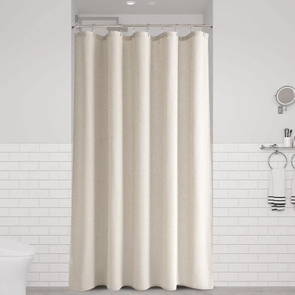 Linen Shower Curtain 72 Inch Long for Bathroom Beige 1 Panel - Colors A