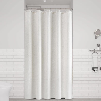 Linen Shower Curtain 72 Inch Long for Bathroom Beige 1 Panel - Colors A