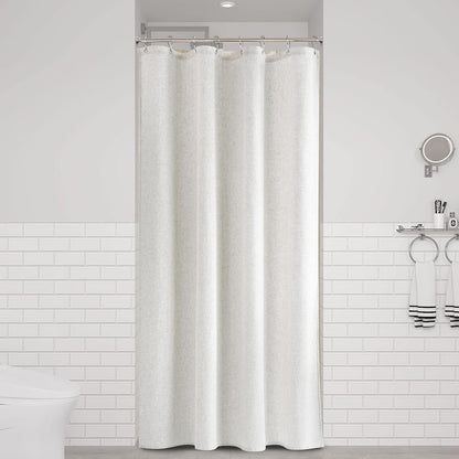 Linen Shower Curtain 72 Inch Long for Bathroom Beige 1 Panel - Colors A
