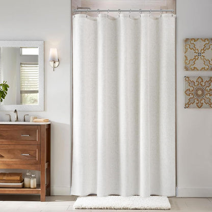 Linen Shower Curtain 72 Inch Long for Bathroom Beige 1 Panel - Colors A