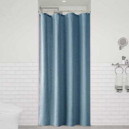 Linen Shower Curtain 72 Inch Long for Bathroom Beige 1 Panel - Colors A