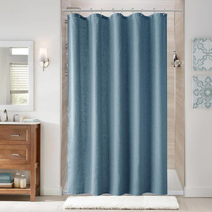 Linen Shower Curtain 72 Inch Long for Bathroom Beige 1 Panel - Colors A