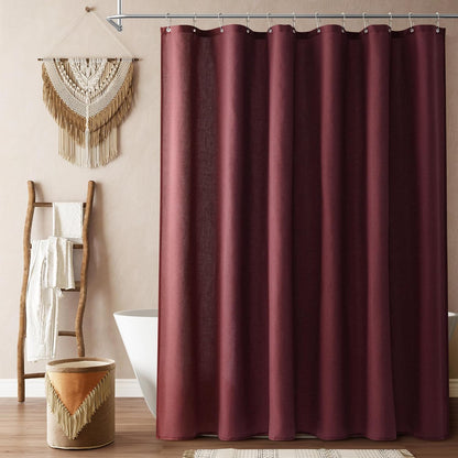 Linen Shower Curtain 72 Inch Long for Bathroom Beige 1 Panel - Colors A