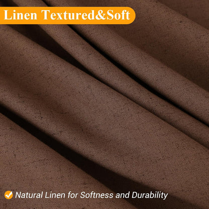 Linen Shower Curtain 72 Inch Long for Bathroom Beige 1 Panel - Colors A