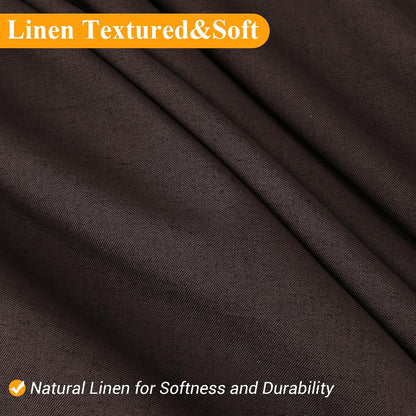 Linen Shower Curtain 72 Inch Long for Bathroom Beige 1 Panel - Colors A