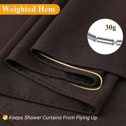 Linen Shower Curtain 72 Inch Long for Bathroom Beige 1 Panel - Colors A
