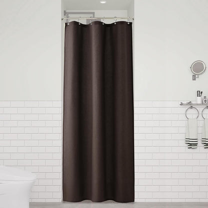 Linen Shower Curtain 72 Inch Long for Bathroom Beige 1 Panel - Colors A