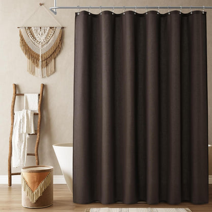Linen Shower Curtain 72 Inch Long for Bathroom Beige 1 Panel - Colors A