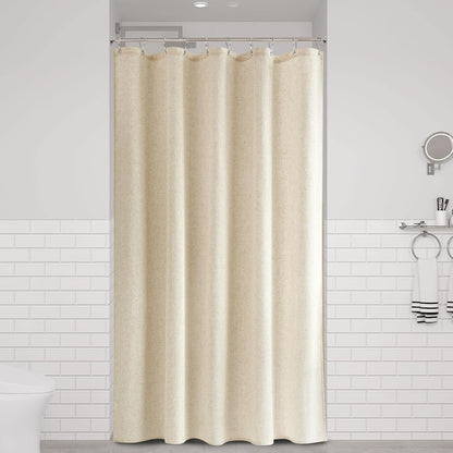 Linen Shower Curtain 72 Inch Long for Bathroom Beige 1 Panel - Colors A