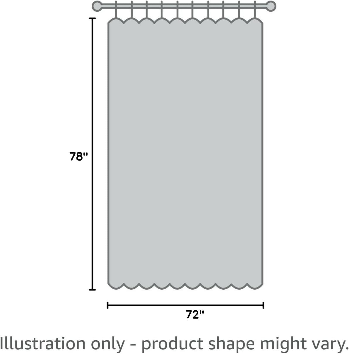 Linen Shower Curtain 72 Inch Long for Bathroom Beige 1 Panel - Colors A