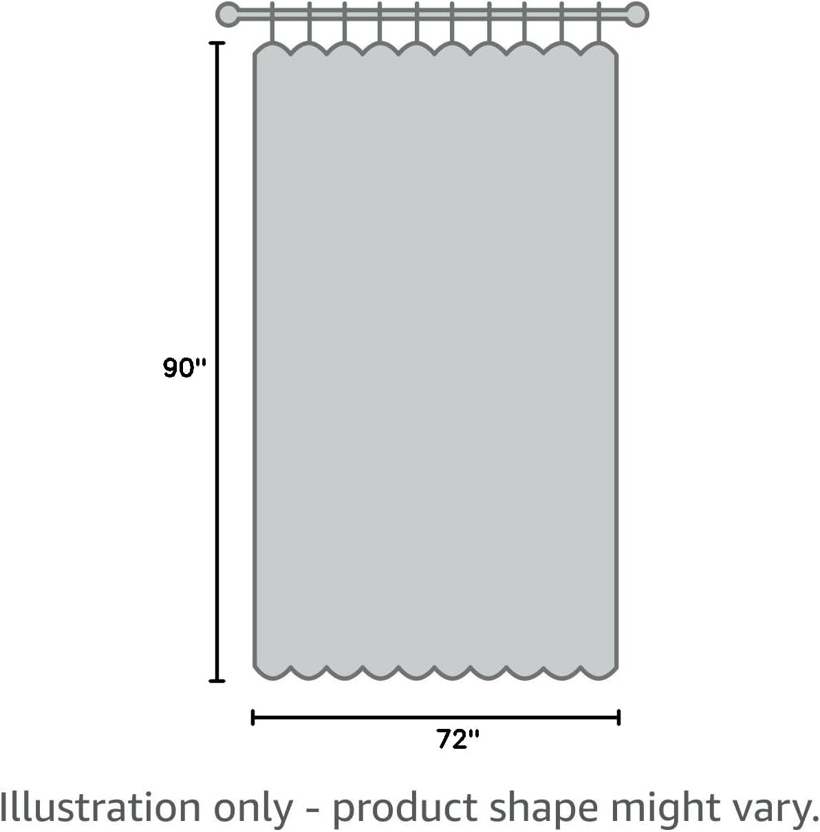 Linen Shower Curtain 72 Inch Long for Bathroom Beige 1 Panel - Colors A