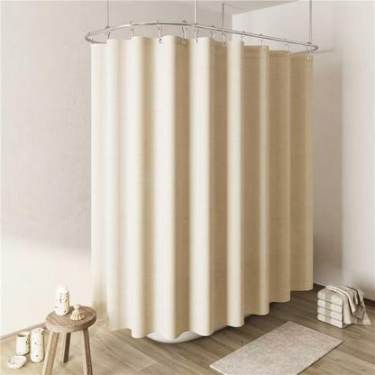 Linen Shower Curtain 72 Inch Long for Bathroom Beige 1 Panel - Colors A