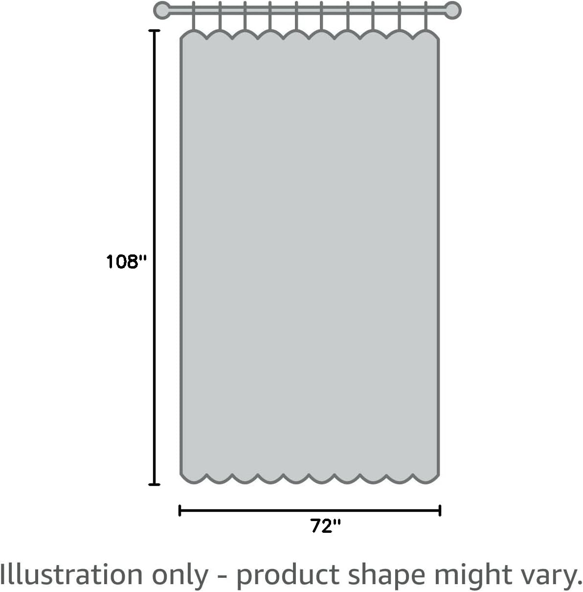 Linen Shower Curtain 72 Inch Long for Bathroom Beige 1 Panel - Colors A