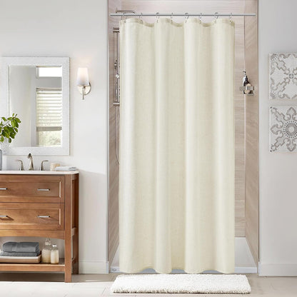 Linen Shower Curtain 72 Inch Long for Bathroom Beige 1 Panel - Colors A