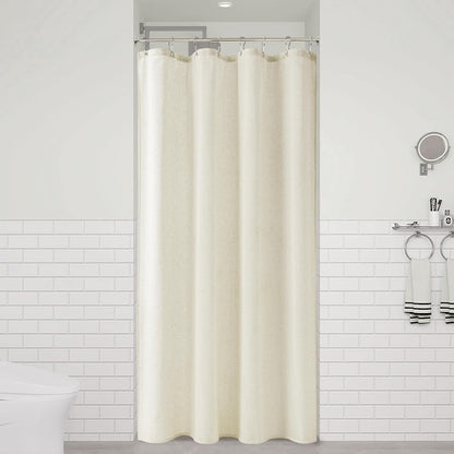 Linen Shower Curtain 72 Inch Long for Bathroom Beige 1 Panel - Colors A