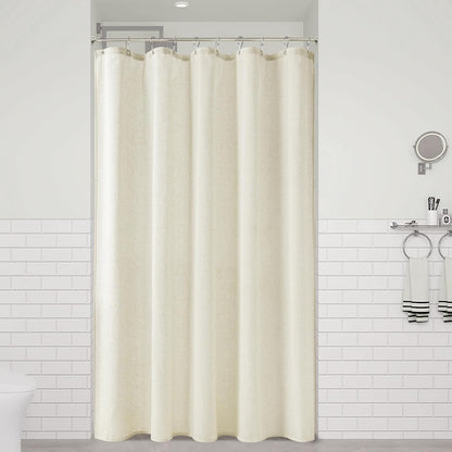 Linen Shower Curtain 72 Inch Long for Bathroom Beige 1 Panel - Colors A
