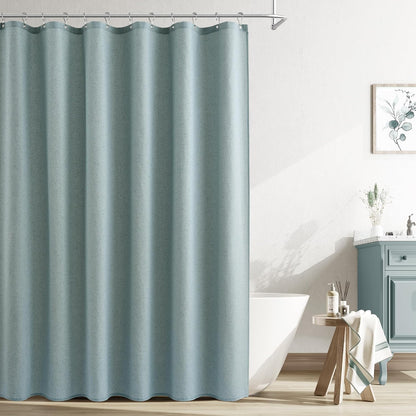Linen Shower Curtain 72 Inch Long for Bathroom Beige 1 Panel - Colors A