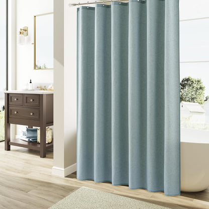 Linen Shower Curtain 72 Inch Long for Bathroom Beige 1 Panel - Colors A