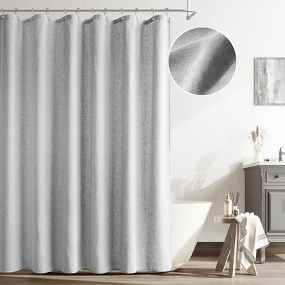 Linen Shower Curtain 72 Inch Long for Bathroom Beige 1 Panel - Colors A