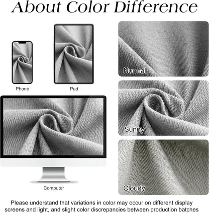 Linen Shower Curtain 72 Inch Long for Bathroom Beige 1 Panel - Colors A