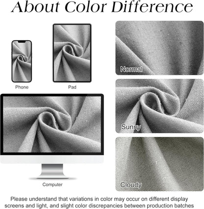 Linen Shower Curtain 72 Inch Long for Bathroom Beige 1 Panel - Colors A
