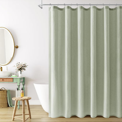 Linen Shower Curtain 72 Inch Long for Bathroom Beige 1 Panel - Colors A