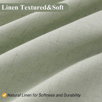 Linen Shower Curtain 72 Inch Long for Bathroom Beige 1 Panel - Colors A