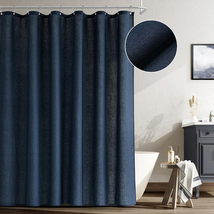 Linen Shower Curtain 72 Inch Long for Bathroom Beige 1 Panel - Colors A
