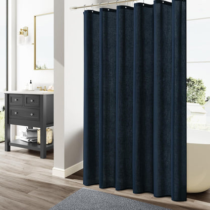 Linen Shower Curtain 72 Inch Long for Bathroom Beige 1 Panel - Colors A