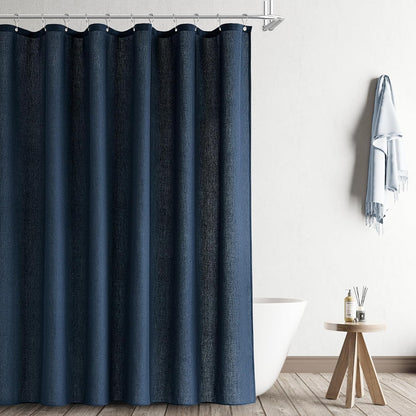 Linen Shower Curtain 72 Inch Long for Bathroom Beige 1 Panel - Colors A